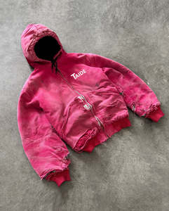 Wholesale 100% Cotton French Terry Hoodie XL Size Heavyweight 500 Gsm Distressed Sun Faded Vintage Acid Wash Embroidered - Product Image 1