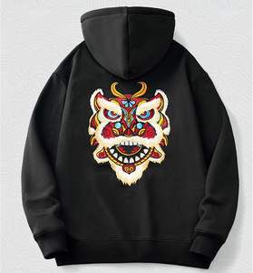 Logotipo personalizado 100% algodón French Terry sudaderas con capucha para hombre ropa de calle de invierno sudadera de gran tamaño con impresión digital de talla grande 500GSM - Product Image 2