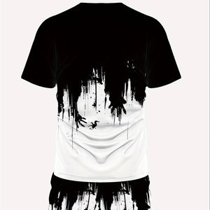 ชุดกีฬาฤดูร้อนสำหรับผู้ชายชุดสั้น2ชิ้นกางเกงขาสั้นแขนสั้นทรงหลวม - Product Image 3