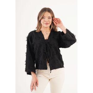 Kimono tipo bata con flecos y cintura ajustable para mujer LUSTRIN - Ligero, de poliéster, ideal como pareo para el verano y resorts - Product Image 4