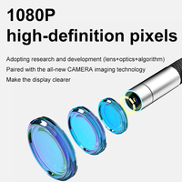 Endoscope industriel, caméra boroscope articulée à 360 degrés, écran IPS de 5 pouces, éclairage LED étanche IP67, autonomie de 3 heures