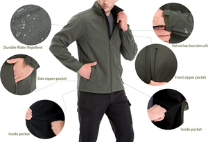 Chaqueta Softshell de Lona para Invierno, Profesional, Personalizada, para Hombre, Resistente al Viento, Impermeable, Transpirable, Ecológica, Precios de Fábrica OEM - Product Image 4