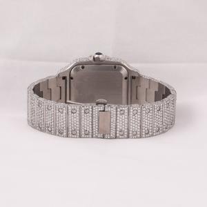 Luxury Fully Iced Out Moissanite Diamond White <b>Colour</b> Strap Date Dial Fully Customized Men's Wrist Watch - Product Image 4