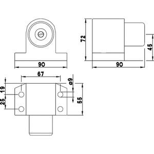 DENI ROBUSTO 90 mm Butée de porte en acier inoxydable mat, pare-vent - Product Image 3
