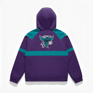 Veste coupe-vent vintage brodée sur mesure, imperméable, pour les clubs et les équipes de basketball, fermeture éclair unisexe - Product Image 2