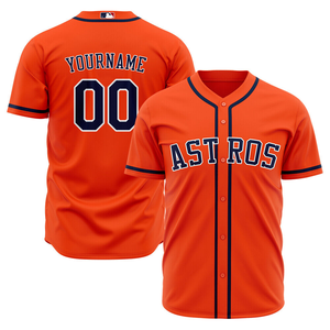 Camiseta de Béisbol Personalizable con Botones, Ribete en Contraste, Nombre y Número Personalizados, Transpirable y que Absorbe la Humedad - Product Image 1