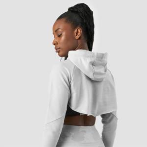 Sweat à capuche court pour femme en gros à quantité minimale de commande bas avec haut à capuche d'entraînement personnalisé avec cordon de serrage pour vêtements décontractés ou vêtements de sport - Product Image 3