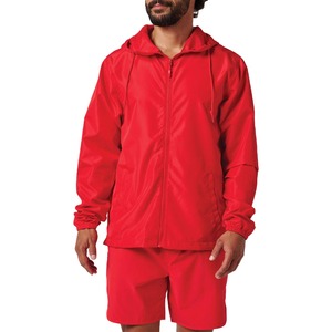 Conjunto de chándal cortavientos con capucha personalizado para mujer Chaqueta y pantalones cortos para correr de dos piezas con patrón sólido - Product Image 1