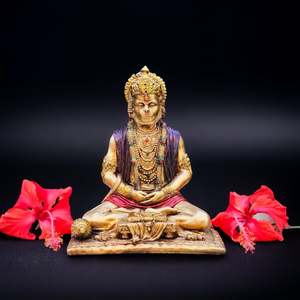 Resina hecha a mano Hanuman Ji estatua elegante escultura ilustraciones - Product Image 1