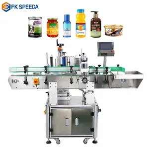 Automatic round bottle labeling machine for Beer cans bucket Food automatic jar sticker glass plastic bottle