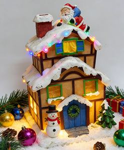 Figuras Decorativas Rústicas de Papá Noel <span class=keywords><strong>en</strong></span> <span class=keywords><strong>el</strong></span> <span class=keywords><strong>Techo</strong></span> de una Casa, Artesanía de Resina Decorativa para <span class=keywords><strong>el</strong></span> Hogar, Adornos Festivos Navideños - Product Image 1