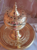 Brûleur à Bakhoor en Métal Fait Main de Qualité Supérieure Tradebyd, Porte-Encens Arabe Anti-Odeur, Toutes Saisons, Multi-Tailles, pour Mosquée