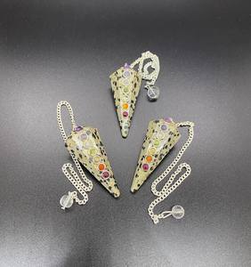 Haute qualité dalmatien jaspe fée Style Chakra pendule cristal radiesthésie cône pierre précieuse Souvenir pour une utilisation spirituelle métaphysique - Product Image 2