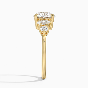 Édition limitée ronde VVS Lab Grown Diamond 14k Solid Gold Asymétrique Fine Jewelry Bague de fiançailles pour les femmes au meilleur prix - Product Image 2