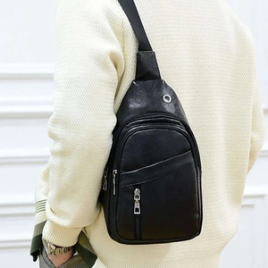 Bolso de Pecho Negro Minimalista, Bolso de Hombro de Microfibra y Cuero Sintético con Cierre de Hebilla, Duradero, para Uso Diario en Todas las Estaciones - Product Image 6