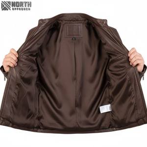 Nouvelle arrivée coupe-vent en peau de mouton véritable personnalisé en cuir de meilleure qualité, veste en cuir véritable de motard du Pakistan pour hommes support brut - Product Image 6