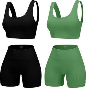 Conjunto de yoga sin costuras para mujer, ropa deportiva atlética de alta elasticidad, conjuntos de Yoga de secado rápido para mujer, conjunto de ropa de entrenamiento - Product Image 5