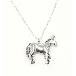 Collier en argent sterling 925 avec motif cheval, plaqué rhodium, perle d'eau douce tendance, zircon et chaînes en or rose - Product Image 3