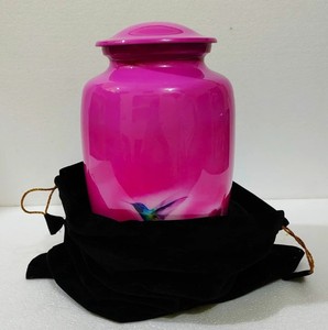 Urne de crémation en alliage classique rose pour cendres humaines adultes urne de crémation commémorative pour cendres humaines avec sac en velours - Product Image 5