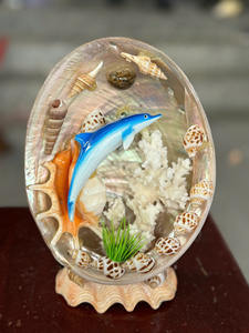 Decoración de Concha de Abulón Natural, Escultura de Arte de Pez Delfín para Decoración del Hogar, Regalo - Product Image 4