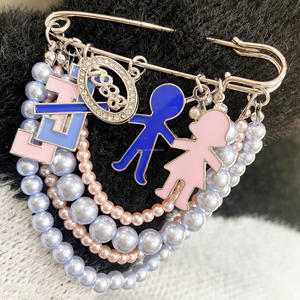 Spilla Sorority Jack and Jill of America Rosa Chiaro Blu Perla JJOA, Lettera JJ Smaltata, Charm Ragazzo Ragazza 1938, Gioiello da Bavero per Donna - Product Image 3