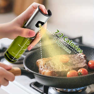 Pulvérisateur d'huile en verre sans BPA de 100 ml avec design anti-lumière, vaporisateur ergonomique pour friteuse à air, salades, barbecue et rôtissage - Product Image 3
