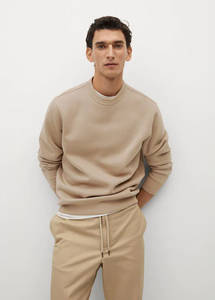 Jersey de cuello redondo de gran tamaño para hombre, Sudadera con capucha Lisa bordada con logotipo personalizado, Sudadera con cuello redondo y estampado teñido liso - Product Image 2