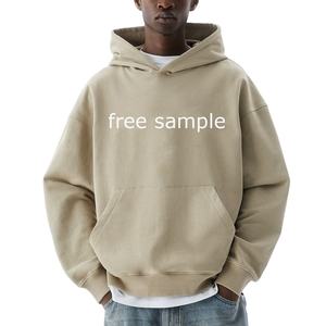 Sweats à capuche pour hommes avec logo imprimé personnalisé haute qualité pull-over de rue surdimensionné vintage lavé poids lourd sweats à capuche en coton pour hommes - Product Image 2