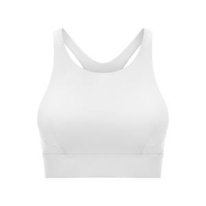 Nouveau haut froncé Sexy bretelles croisées haute élasticité beurre doux aligner col en V sport Yoga soutien-gorge Logo personnalisé - Product Image 4