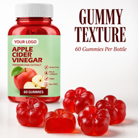 Gummies d'extrait d'ACV cru de marque privée, faible MOQ, non filtré, 60 pièces