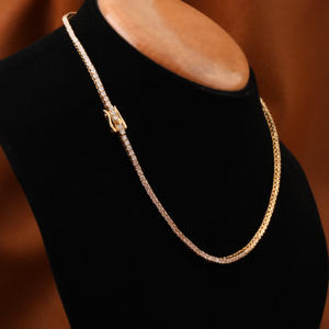 Collar de lujo de tenis de oro de 14KT, corte redondo, Diamante cultivado en laboratorio, cadena de tenis de 18 pulgadas a la moda para su regalo de cumpleaños - Product Image 4