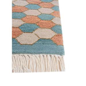 Tapis Manchaha bleu noué à la main en laine et soie de bambou, motif géométrique classique grande surface pour la maison, salon, couloir - Les-2383 - Product Image 4