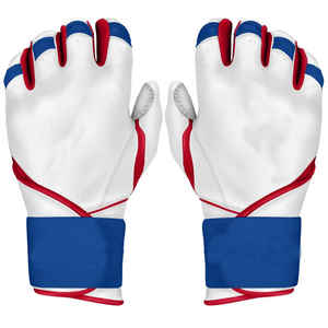 Gants de frappeur de baseball professionnels en cuir Cabretta, fermeture à pression, doigts entièrement couverts, ambidextres, durables, pour la sécurité des mains. - Product Image 1