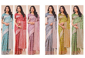 Blusa de Sari con Estampado Floral de Seda Elástica Ecológica de la Marca Dhwaja Export, Nueva Colección Étnica India de Primavera - Product Image 2