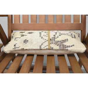 <b>Beige</b> 8x16 Inch Wool Needlepoint Patchwork Pillow Rustic Design Portable Decorative <b>Cushion</b> for Bedding Floors Woven Vintage - Product Image 4