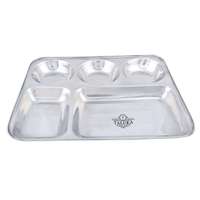 Assiettes rondes en acier inoxydable pour la vente en gros, cloison pour le dîner, restaurant à domicile, assiettes cloisonnées en acier inoxydable