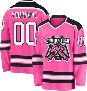 Venta al por mayor de camisetas de hockey sobre hielo personalizadas, uniformes OEM Pro Fit, tela de control de humedad de secado rápido, poliéster de punto doble duradero - Product Image 4