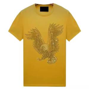 Venta caliente 2025 camiseta de diamantes de imitación para hombres precio al por mayor camiseta de diamantes de imitación para hombres algodón gran oferta precio camiseta transpirable - Product Image 2
