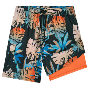 Pantalones cortos de baño personalizados OEM para hombre, ropa de verano de secado rápido de tela transpirable con impresión de logotipo y opciones de etiqueta privada - Product Image 1