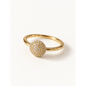 Anillo de Diamantes Circulares - Corte Redondo Clásico, Chapado en Oro de 18K - Product Image 1