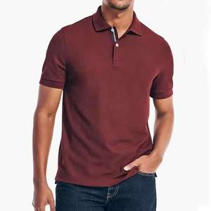 Polo sencillo de hombre con logotipo personalizado informal liso de alta calidad al por mayor - Product Image 2