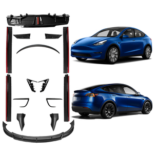 Kit de cuerpo de fibra de carbono de estilo rápido <span class=keywords><strong>B</strong></span> para Tesla modelo <span class=keywords><strong>Y</strong></span> nuevo Material PP labio delantero difusor trasero falda lateral alerón parachoques - Product Image 1