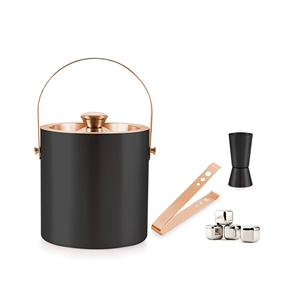 Seau à glace en acier inoxydable de forme personnalisée fabriqué à la main en métal pour les mariages et les fêtes de taille normale avec emballage en carton - Product Image 2