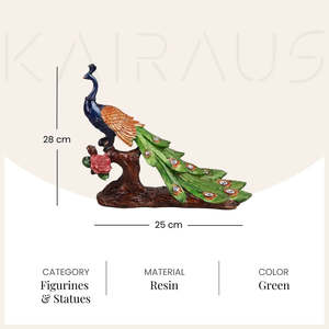 รูปปั้นนกยูงบนลำต้นไม้ ทำจากเรซิ่น งานแฮนด์เมด ลายสัตว์ - Product Image 5