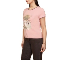 Camiseta de Algodón Comprimido Estampada de Alta Calidad para Mujer, Personalizable con su Propio Nombre de Marca, Moderna, Transpirable y Anti-Pilling