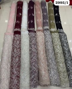 Tela de red importada de lujo, cuentas bordadas a mano, vestidos de saris de novia impermeables, ropa festiva, trajes, técnicas tejidas por urdimbre - Product Image 3