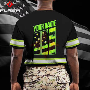 Safety Hi Vis ANSI Class 1 Waterproof <b>Reflective</b> Design Durable Work T-Shirt for Construction Security Polyester/Cotton <b>Material</b> - Product Image 3