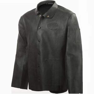 Chaqueta de soldadura de cuero dividido de cuero de vaca Chaqueta de seguridad de trabajo de soldadura resistente al calor antichispas a la venta - Product Image 5