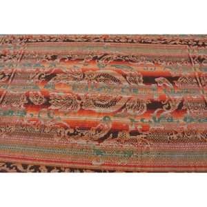 Vintage Turkish Rug 6.9 X 9.2 ft Red Green Patchwork Design Wool Flat Weave Technique for Large Area Living Room Decorations - Product Image 5