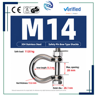 Émerillon de sécurité en acier inoxydable 304, type nœud, poli, quincaillerie marine M14 M16 M18 M20